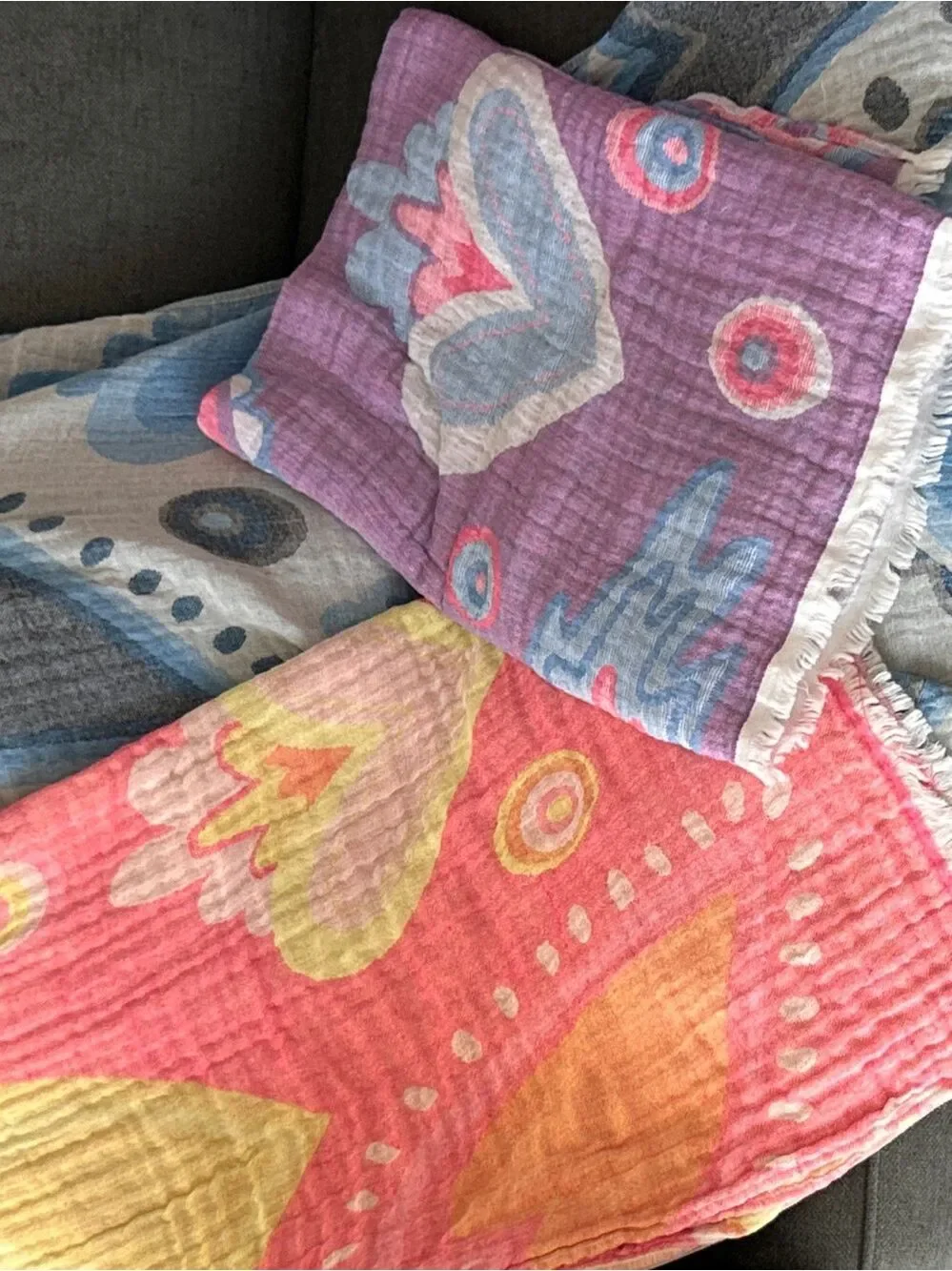 Dorm Colorful Heart Woven Throw Blanket Towel Curtain Home Decor NEW 44 x 74